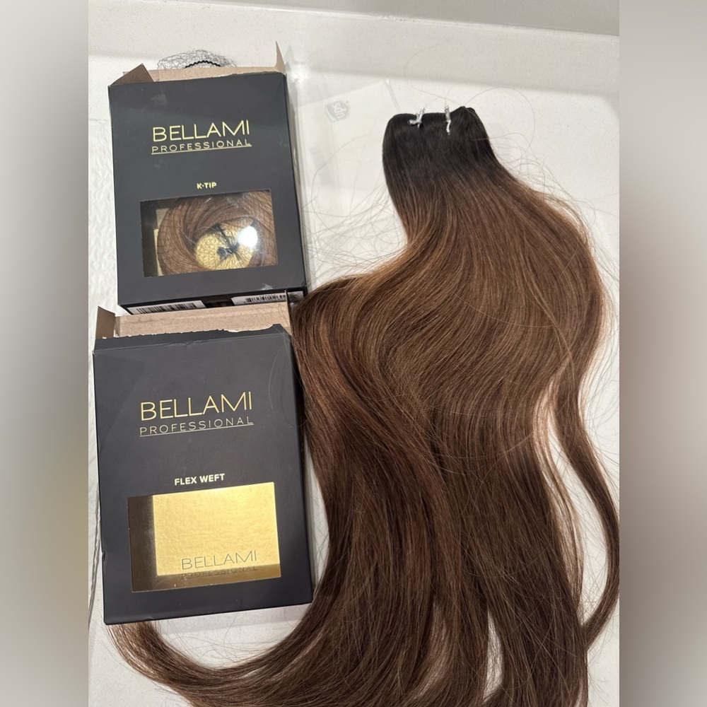 BELLAMI Professional Flex Weft 20"145g Off Black/Mocha
Creme Hair Extensions